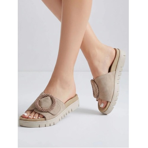 Gabor 83.745.14 Γυναικεία Mules Μπεζ Δέρμα Suede Gabor 83.745.14 Γυναικεία Mules Μπεζ Δέρμα Suede
