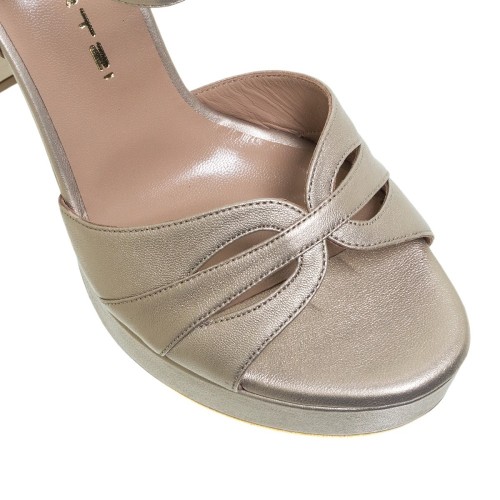 Mourtzi 85/850F58 Γυναικεία Πέδιλα Χρυσό Άμμου Δέρμα