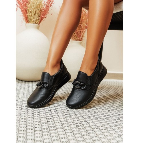 Imac 856530 Γυναικεία Casual Παπούτσια Μαύρο Δέρμα Imac 856530 Γυναικεία Casual Παπούτσια Μαύρο Δέρμα