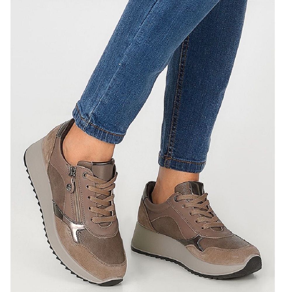 IMAC</br>Imac 858250 Γυναικεία Sneakers Μπεζ/Καφέ Δέρμα IMAC</br>Imac 858250 Γυναικεία Sneakers Μπεζ/Καφέ Δέρμα