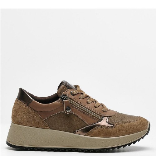 Imac 858250 Γυναικεία Sneakers Μπεζ/Καφέ Δέρμα