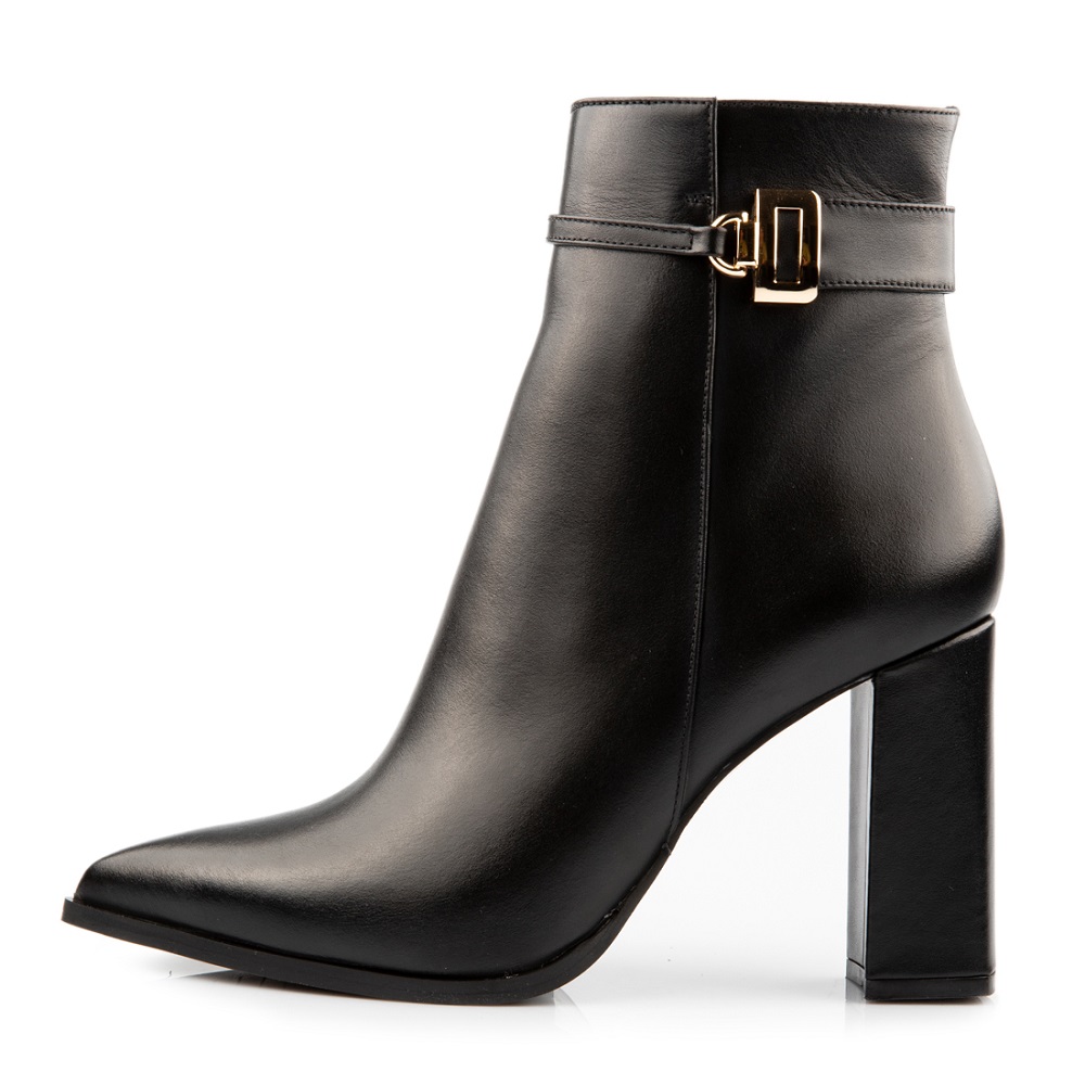 FM</br>FM 951-86 Γυναικεία Μποτάκια Μαύρο Δέρμα