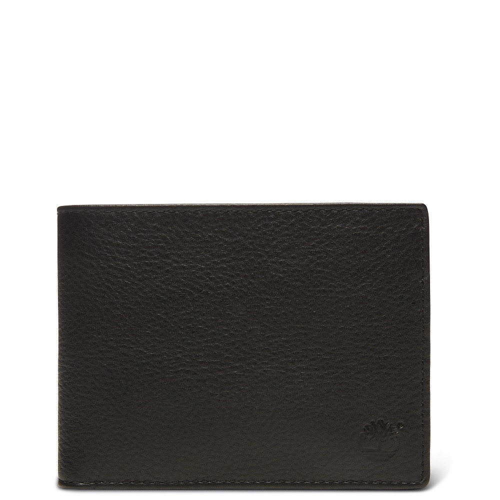 TIMBERLAND</br>Ανδρικό Πορτοφόλι Μαύρο Δέρμα Kennebunk Large Bifold Wallet With Coin Pocket A1DFS-001 Timberland