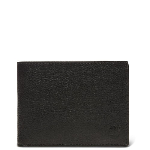 Ανδρικό Πορτοφόλι Μαύρο Δέρμα Kennebunk Large Bifold Wallet With Coin Pocket A1DFS-001 Timberland