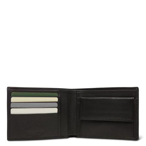 Ανδρικό Πορτοφόλι Μαύρο Δέρμα Kennebunk Large Bifold Wallet With Coin Pocket A1DFS-001 Timberland
