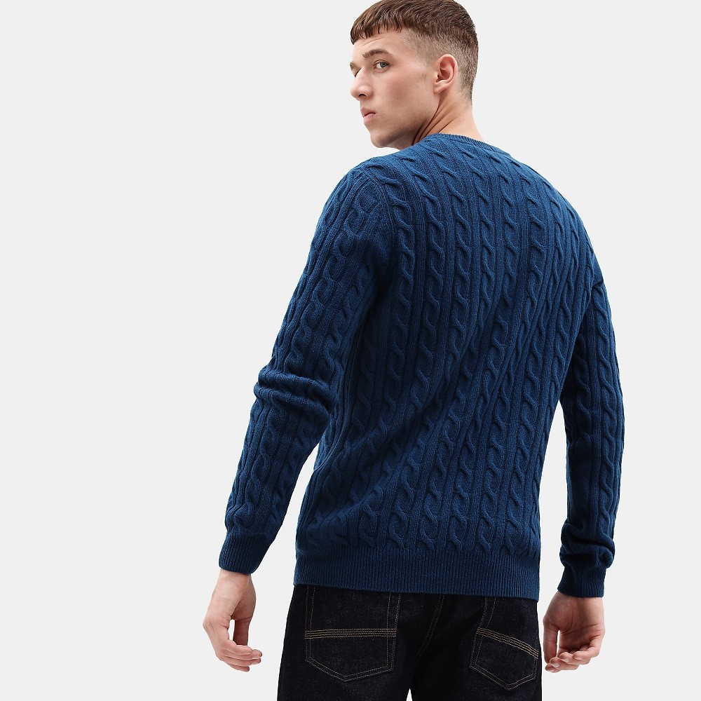 TIMBERLAND</br>Ανδρικό Πουλόβερ Πετρόλ Philips Brook Lambswool Cable Crew Sweater A1WE8-U48 Timberland TIMBERLAND</br>Ανδρικό Πουλόβερ Πετρόλ Philips Brook Lambswool Cable Crew Sweater A1WE8-U48 Timberland