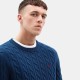 TIMBERLAND</br>Ανδρικό Πουλόβερ Πετρόλ Philips Brook Lambswool Cable Crew Sweater A1WE8-U48 Timberland TIMBERLAND</br>Ανδρικό Πουλόβερ Πετρόλ Philips Brook Lambswool Cable Crew Sweater A1WE8-U48 Timberland