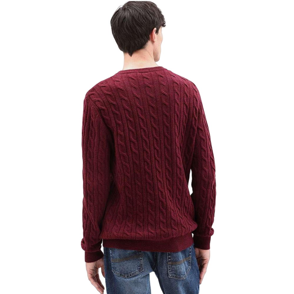 TIMBERLAND</br>Ανδρικό Πουλόβερ Μπορντώ Philips Brook Lambswool Cable Crew Sweater A1WE8-V15 Timberland TIMBERLAND</br>Ανδρικό Πουλόβερ Μπορντώ Philips Brook Lambswool Cable Crew Sweater A1WE8-V15 Timberland