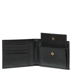 Ανδρικό Πορτοφόλι Μαύρο Δέρμα Kittery Point Bifold Wallet With Coin Pocket A23UP-001 Timberland