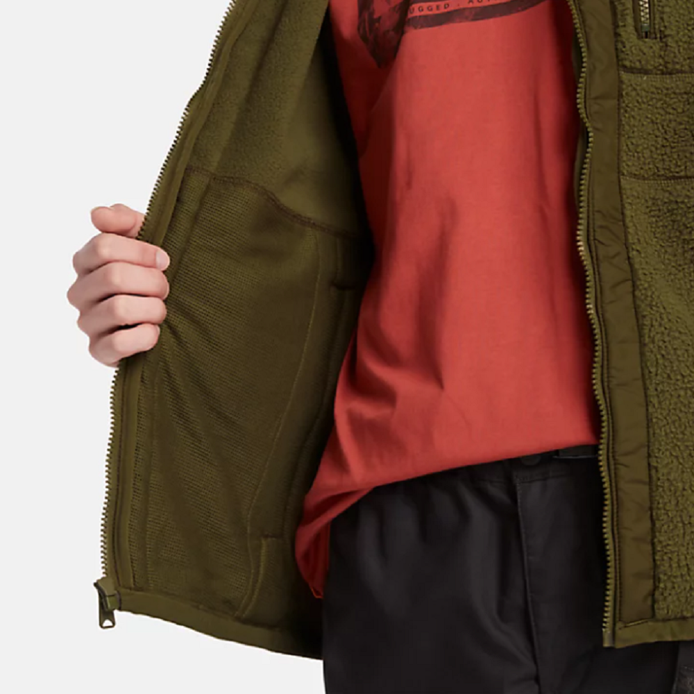 TIMBERLAND</br>Ανδρική Ζακέτα Χακί High-Pile Full-Zip Fleece Jacket A24CY-302 Timberland TIMBERLAND</br>Ανδρική Ζακέτα Χακί High-Pile Full-Zip Fleece Jacket A24CY-302 Timberland