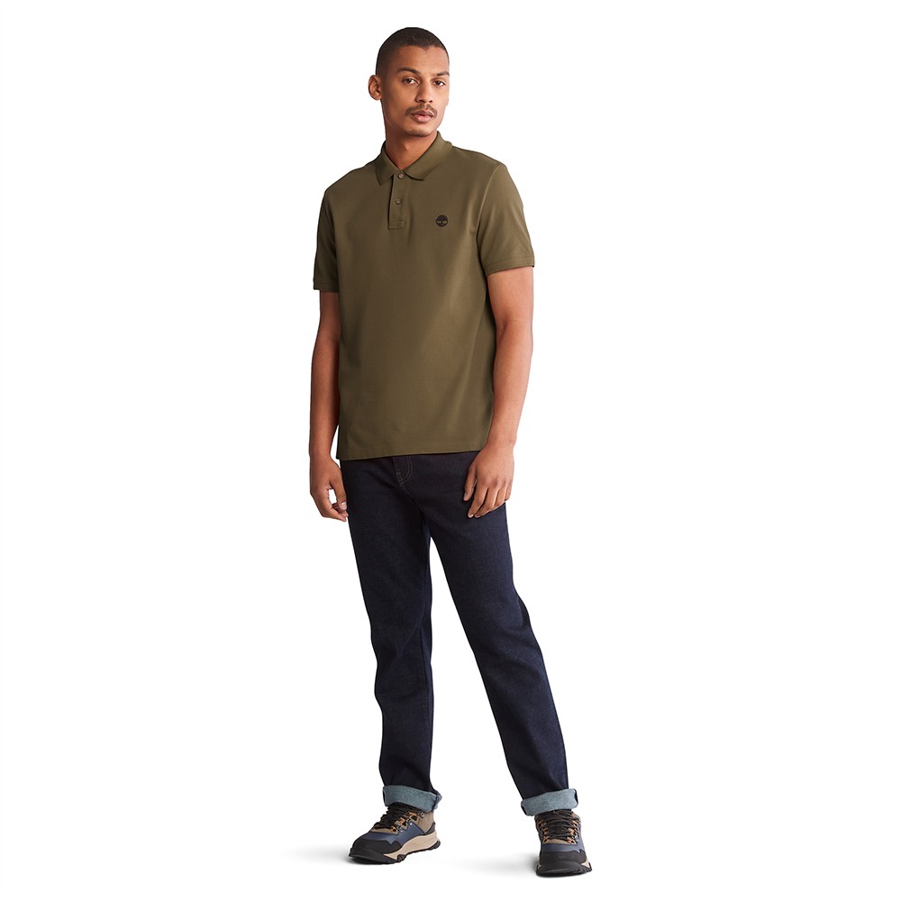 TIMBERLAND</br>Ανδρικό Polo T-shirt Χακί SS Millers River Pique Polo Regular A26N4-A58 Timberland TIMBERLAND</br>Ανδρικό Polo T-shirt Χακί SS Millers River Pique Polo Regular A26N4-A58 Timberland
