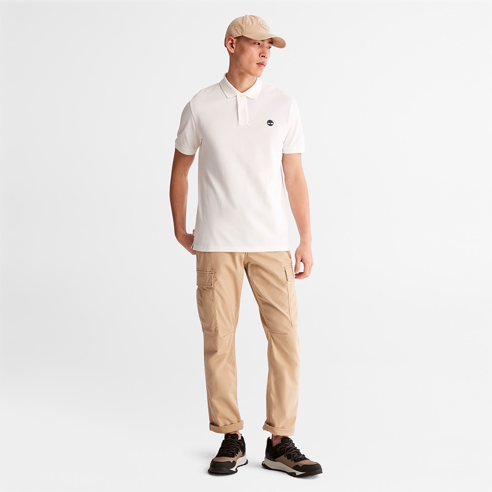 TIMBERLAND</br>Ανδρικό Polo T-shirt Λευκό SS Millers River Pique Polo Regular A26N4-100 Timberland TIMBERLAND</br>Ανδρικό Polo T-shirt Λευκό SS Millers River Pique Polo Regular A26N4-100 Timberland