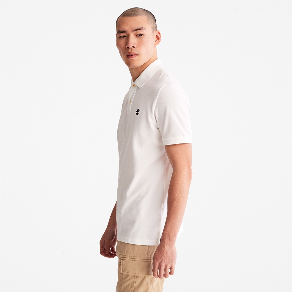 TIMBERLAND</br>Ανδρικό Polo T-shirt Λευκό SS Millers River Pique Polo Regular A26N4-100 Timberland TIMBERLAND</br>Ανδρικό Polo T-shirt Λευκό SS Millers River Pique Polo Regular A26N4-100 Timberland