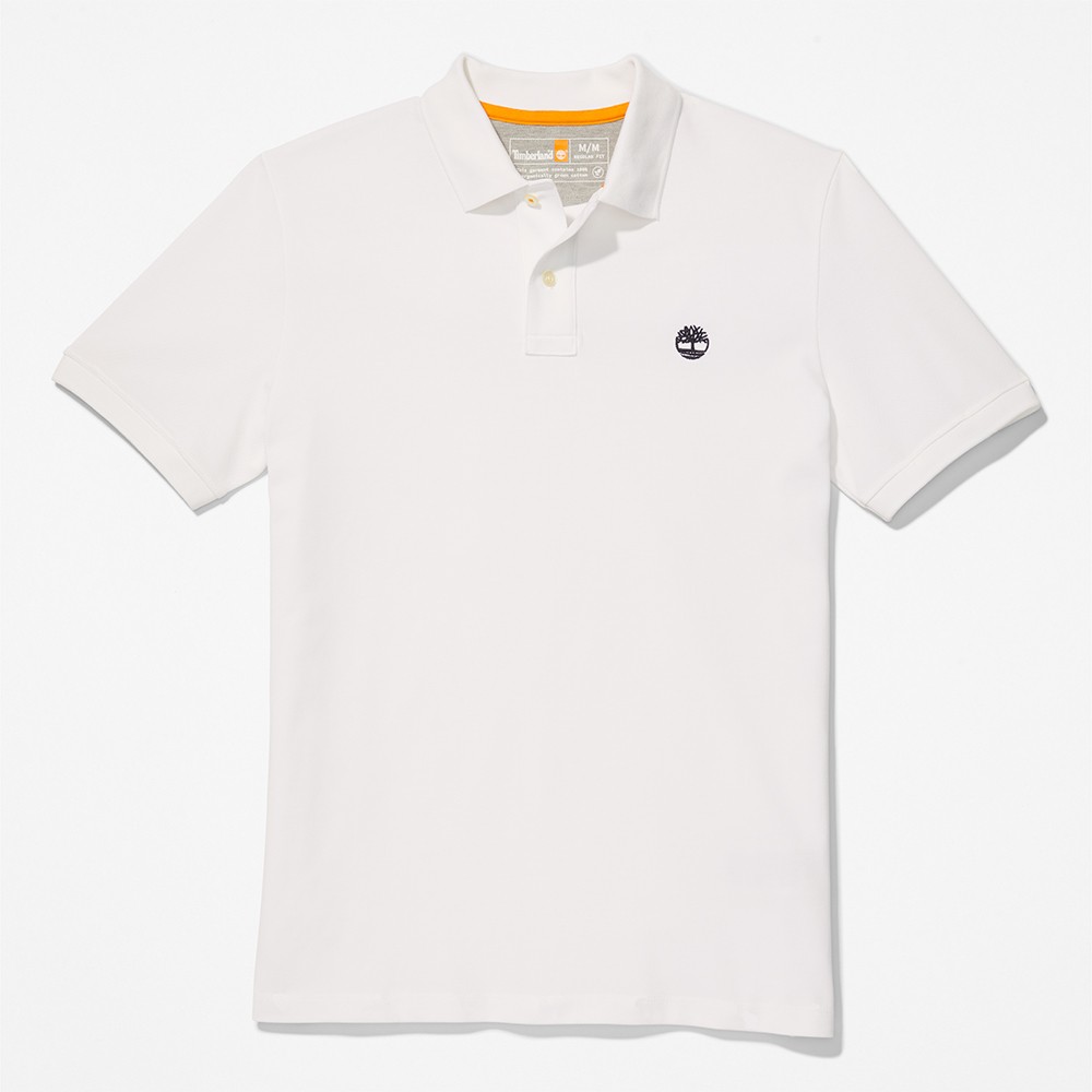 TIMBERLAND</br>Ανδρικό Polo T-shirt Λευκό SS Millers River Pique Polo Regular A26N4-100 Timberland TIMBERLAND</br>Ανδρικό Polo T-shirt Λευκό SS Millers River Pique Polo Regular A26N4-100 Timberland