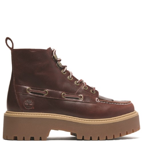 Timberland Stone Street Mid Lace Up Boot A27YZ-EIW Γυναικεία Μποτάκια Μπορντό Δέρμα