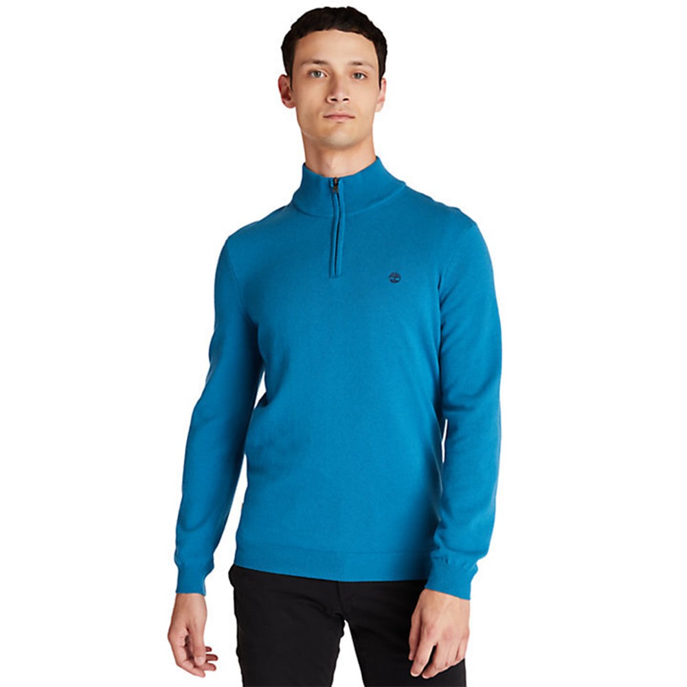 TIMBERLAND</br>Ανδρικό Πουλόβερ Πετρόλ LS Cohas Brook Merino 1/4 Zip Sweater A2BF6-ΒΖ4 Timberland TIMBERLAND</br>Ανδρικό Πουλόβερ Πετρόλ LS Cohas Brook Merino 1/4 Zip Sweater A2BF6-ΒΖ4 Timberland