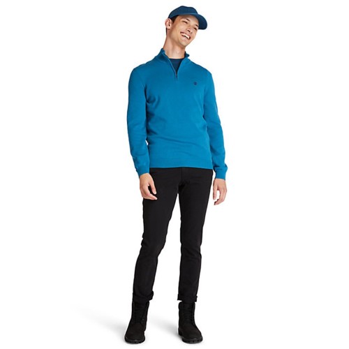 Ανδρικό Πουλόβερ Πετρόλ LS Cohas Brook Merino 1/4 Zip Sweater A2BF6-ΒΖ4 Timberland