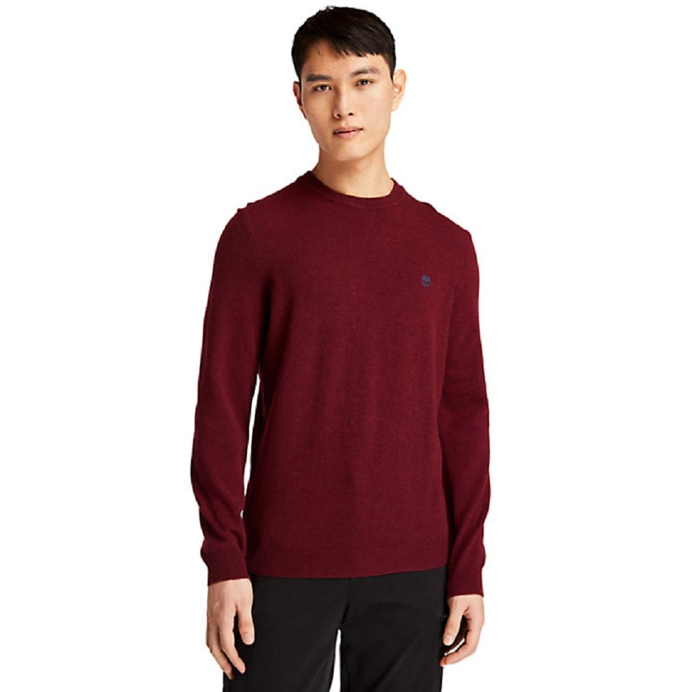 TIMBERLAND</br>Ανδρικό Πουλόβερ Μπορντώ LS Cohas Brook Merino Crewneck Sweater A2BFH-BZ9 Timberland TIMBERLAND</br>Ανδρικό Πουλόβερ Μπορντώ LS Cohas Brook Merino Crewneck Sweater A2BFH-BZ9 Timberland