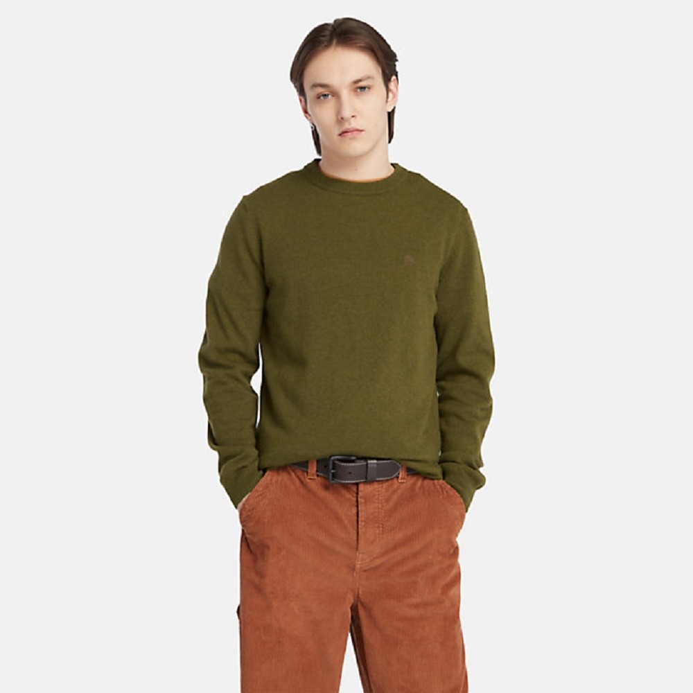 TIMBERLAND</br>Ανδρικό Πουλόβερ Χακί LS Cohas Brook Merino Crewneck Sweater A2BFH-302 Timberland TIMBERLAND</br>Ανδρικό Πουλόβερ Χακί LS Cohas Brook Merino Crewneck Sweater A2BFH-302 Timberland