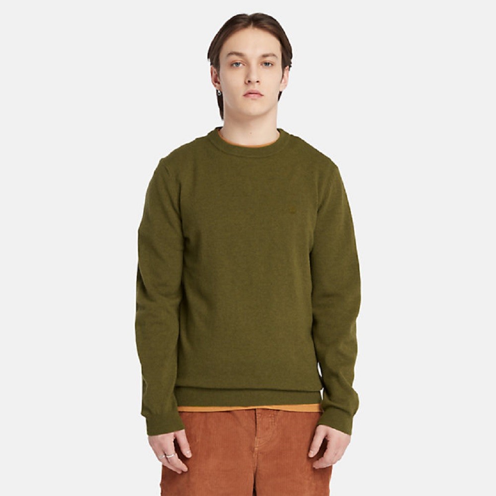 TIMBERLAND</br>Ανδρικό Πουλόβερ Χακί LS Cohas Brook Merino Crewneck Sweater A2BFH-302 Timberland TIMBERLAND</br>Ανδρικό Πουλόβερ Χακί LS Cohas Brook Merino Crewneck Sweater A2BFH-302 Timberland
