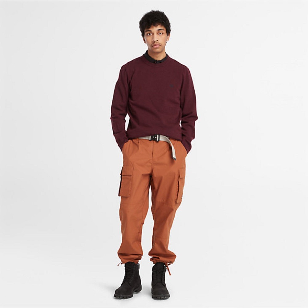 TIMBERLAND</br>Ανδρικό Πουλόβερ Μπορντώ LS Cohas Brook Merino Crewneck Sweater A2BFH-I30 Timberland TIMBERLAND</br>Ανδρικό Πουλόβερ Μπορντώ LS Cohas Brook Merino Crewneck Sweater A2BFH-I30 Timberland