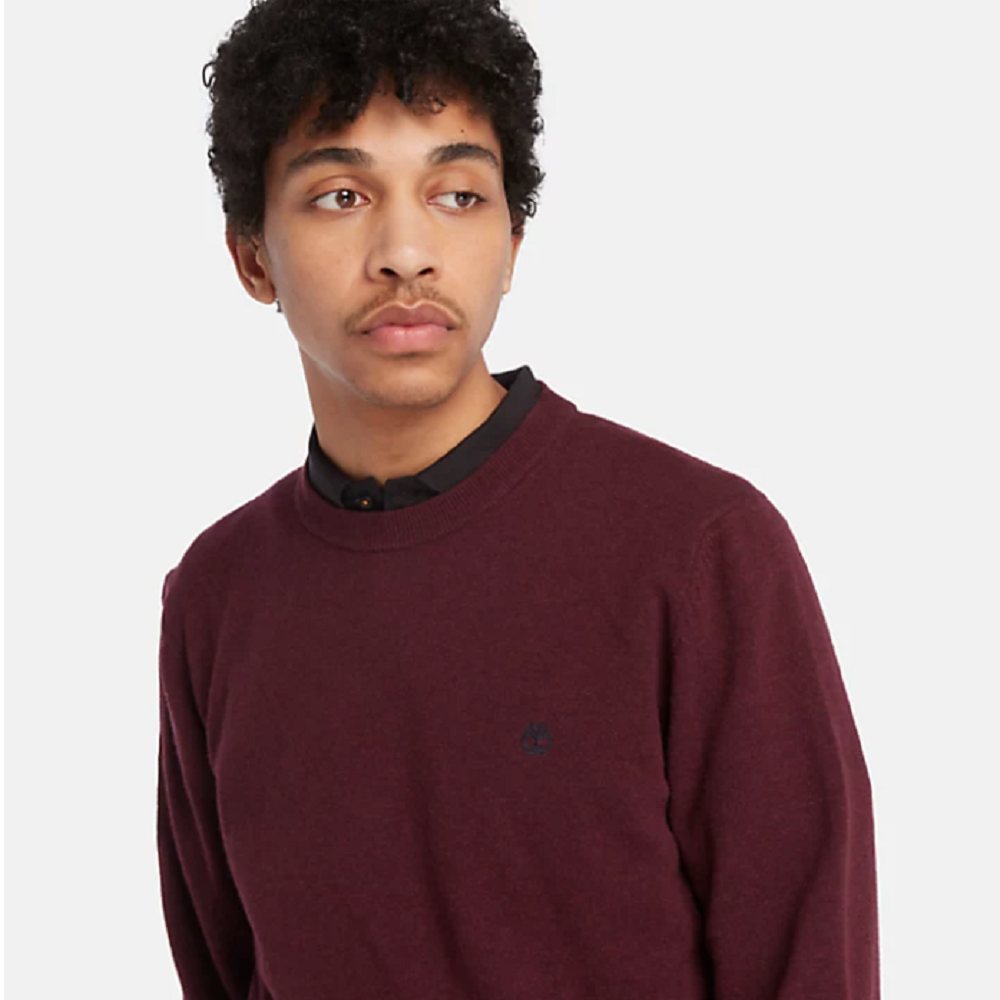 TIMBERLAND</br>Ανδρικό Πουλόβερ Μπορντώ LS Cohas Brook Merino Crewneck Sweater A2BFH-I30 Timberland TIMBERLAND</br>Ανδρικό Πουλόβερ Μπορντώ LS Cohas Brook Merino Crewneck Sweater A2BFH-I30 Timberland