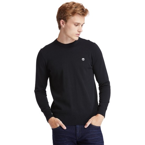 Timberland LS Williams River Cotton Crewneck Sweater A2BMM-001 Ανδρικό Πουλόβερ Μαύρο