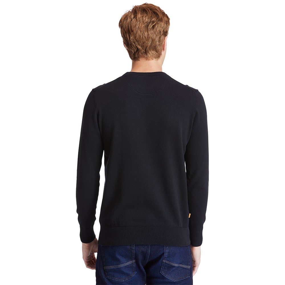 TIMBERLAND</br>Ανδρικό Πουλόβερ Μαύρο LS Williams River Cotton Crewneck Sweater A2BMM-001 Timberland TIMBERLAND</br>Ανδρικό Πουλόβερ Μαύρο LS Williams River Cotton Crewneck Sweater A2BMM-001 Timberland