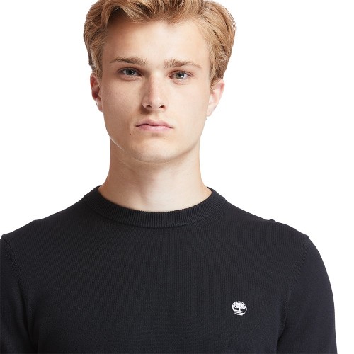 Timberland LS Williams River Cotton Crewneck Sweater A2BMM-001 Ανδρικό Πουλόβερ Μαύρο