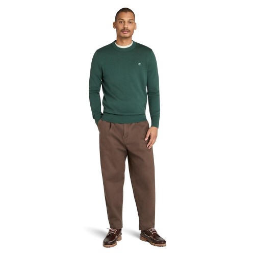 Timberland LS Williams River Cotton Crewneck Sweater A2BMM-317 Ανδρικό Πουλόβερ Πράσινο Timberland LS Williams River Cotton Crewneck Sweater A2BMM-317 Ανδρικό Πουλόβερ Πράσινο