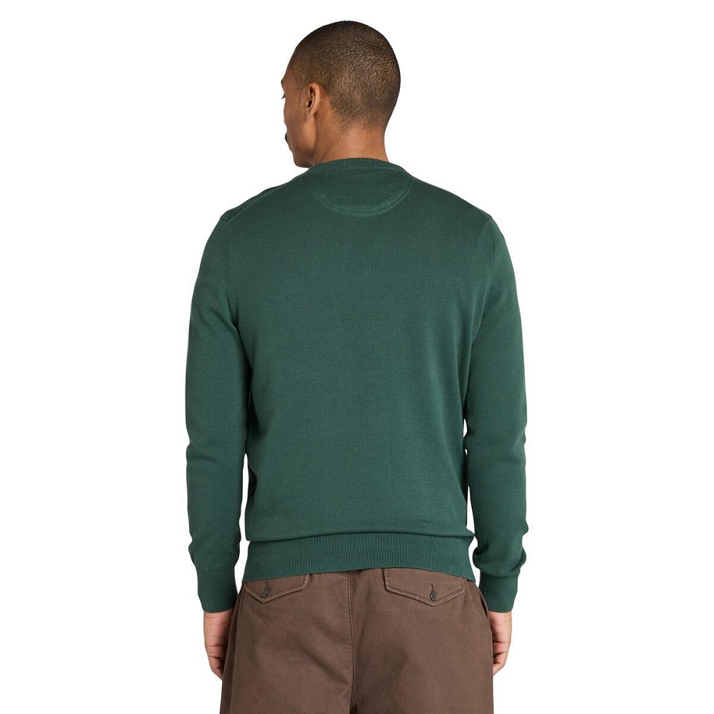 TIMBERLAND</br>Timberland LS Williams River Cotton Crewneck Sweater A2BMM-317 Ανδρικό Πουλόβερ Πράσινο TIMBERLAND</br>Timberland LS Williams River Cotton Crewneck Sweater A2BMM-317 Ανδρικό Πουλόβερ Πράσινο