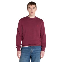 TIMBERLAND</br>Timberland LS Williams River Cotton Crewneck Sweater A2BMM-648 Ανδρικό Πουλόβερ Μπορντώ