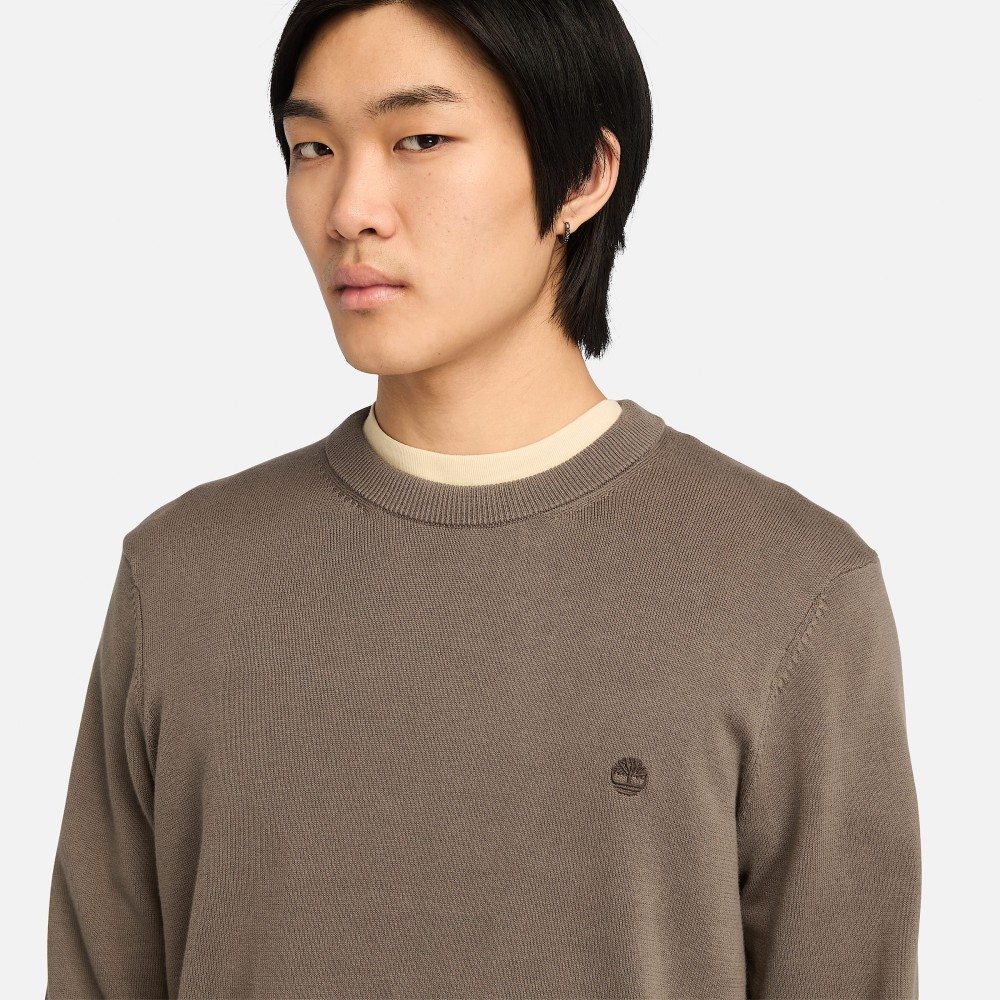 TIMBERLAND</br>Ανδρικό Πουλόβερ Καφέ LS Williams River Cotton Crewneck Sweater A2BMM-BK0 Timberland TIMBERLAND</br>Ανδρικό Πουλόβερ Καφέ LS Williams River Cotton Crewneck Sweater A2BMM-BK0 Timberland