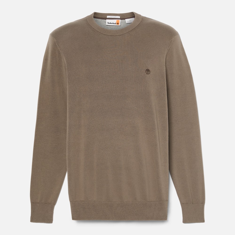 TIMBERLAND</br>Ανδρικό Πουλόβερ Καφέ LS Williams River Cotton Crewneck Sweater A2BMM-BK0 Timberland TIMBERLAND</br>Ανδρικό Πουλόβερ Καφέ LS Williams River Cotton Crewneck Sweater A2BMM-BK0 Timberland