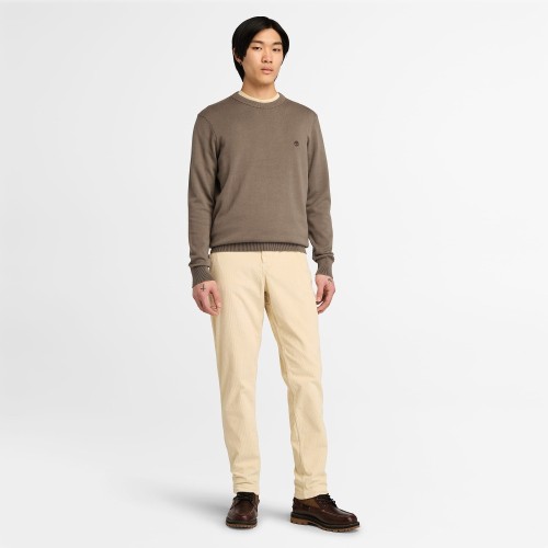 Timberland LS Williams River Cotton Crewneck Sweater A2BMM-BK0 Ανδρικό Πουλόβερ Καφέ