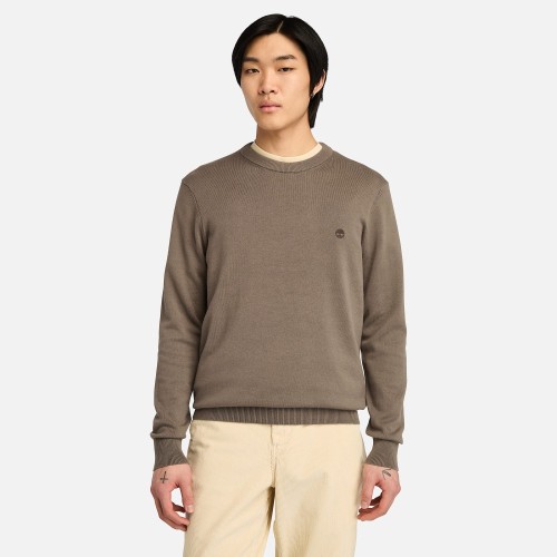 Timberland LS Williams River Cotton Crewneck Sweater A2BMM-BK0 Ανδρικό Πουλόβερ Καφέ