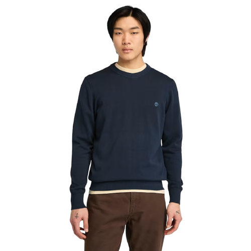 Timberland LS Williams River Cotton Crewneck Sweater A2BMM-Z02 Ανδρικό Πουλόβερ Μπλε Timberland LS Williams River Cotton Crewneck Sweater A2BMM-Z02 Ανδρικό Πουλόβερ Μπλε