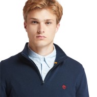 Timberland LS Williams River Cotton 1/4 Zip Sweater A2BMX-433 Ανδρικό Πουλόβερ Μπλε
