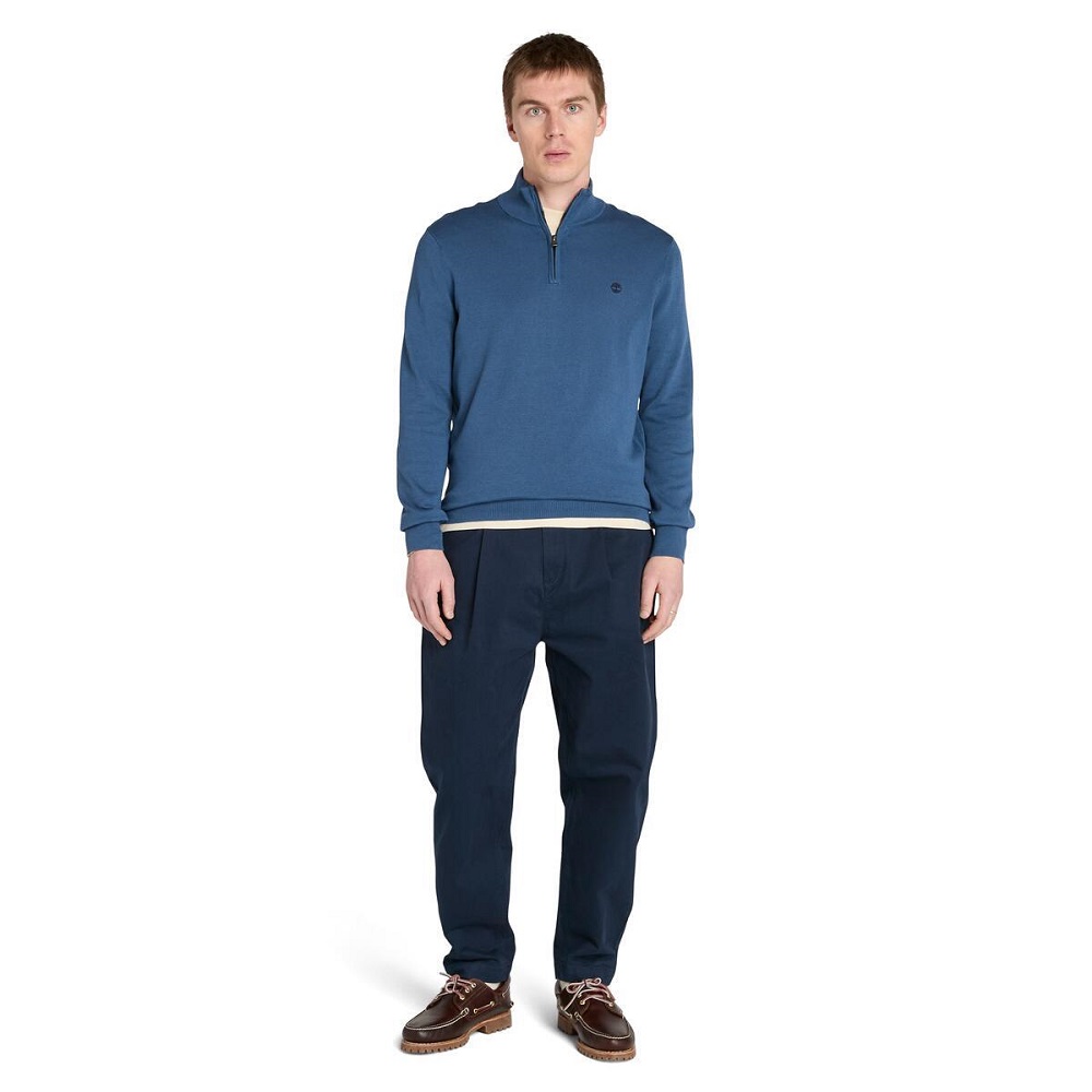 TIMBERLAND</br>Timberland LS Williams River Cotton 1/4 Zip Sweater A2BMX-288 Ανδρικό Πουλόβερ Ραφ TIMBERLAND</br>Timberland LS Williams River Cotton 1/4 Zip Sweater A2BMX-288 Ανδρικό Πουλόβερ Ραφ