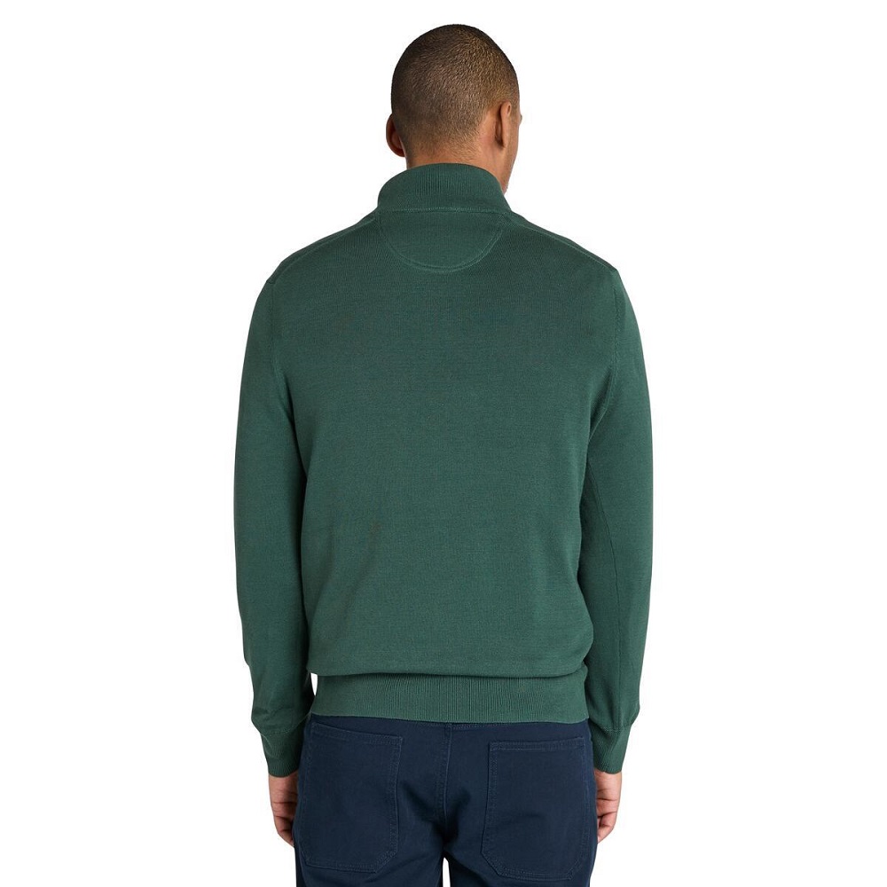 TIMBERLAND</br>Timberland LS Williams River Cotton 1/4 Zip Sweater A2BMX-317 Ανδρικό Πουλόβερ Πράσινο TIMBERLAND</br>Timberland LS Williams River Cotton 1/4 Zip Sweater A2BMX-317 Ανδρικό Πουλόβερ Πράσινο