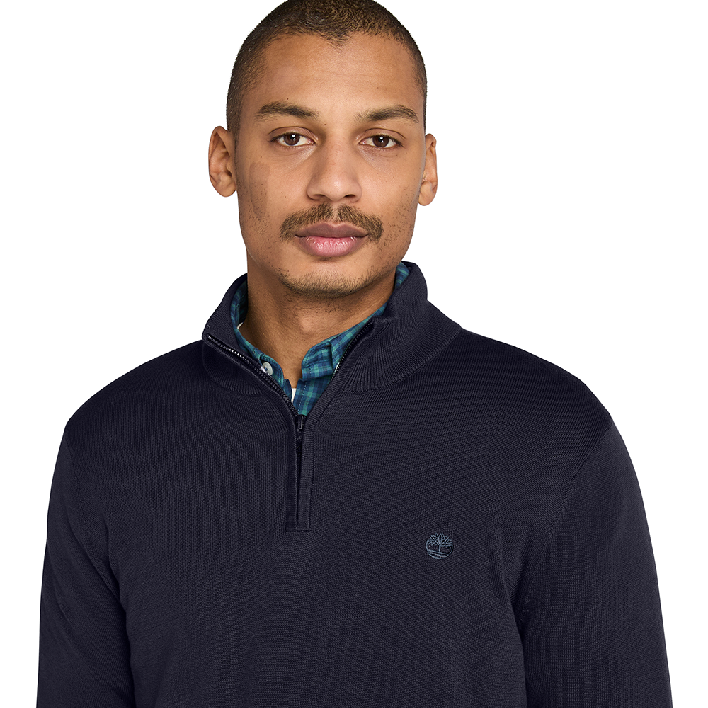 TIMBERLAND</br>Timberland LS Williams River Cotton 1/4 Zip Sweater A2BMX-Z02 Ανδρικό Πουλόβερ Μπλε TIMBERLAND</br>Timberland LS Williams River Cotton 1/4 Zip Sweater A2BMX-Z02 Ανδρικό Πουλόβερ Μπλε