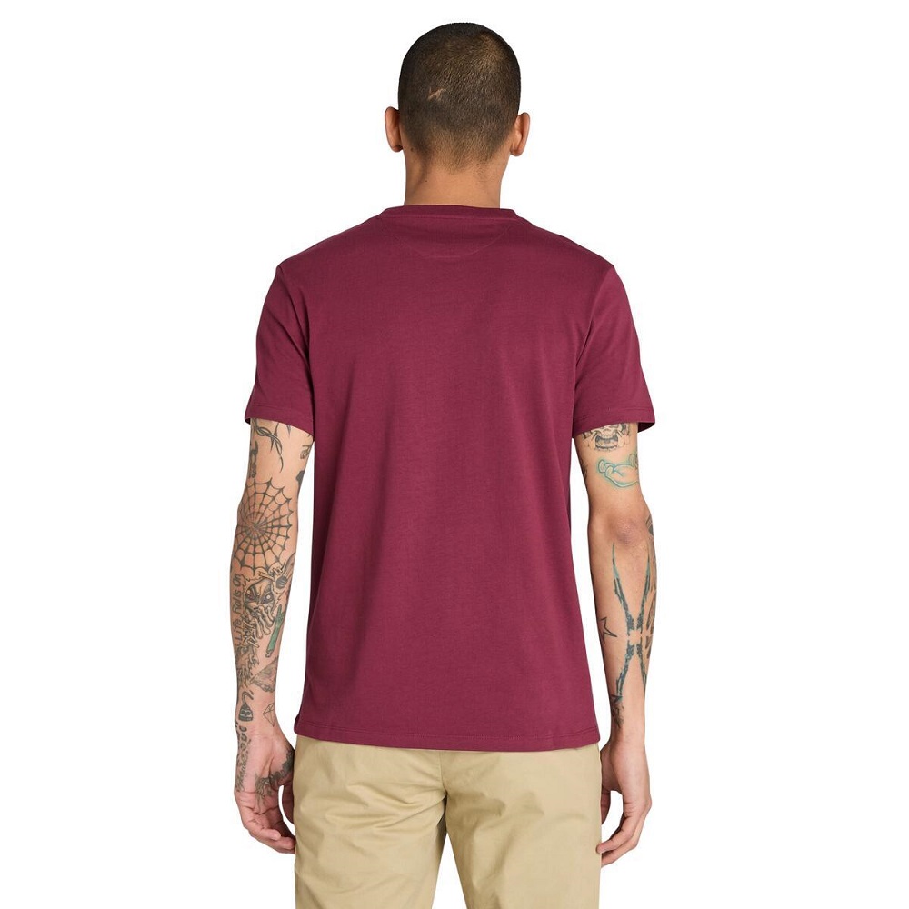 TIMBERLAND</br>Timberland SS Dunstan River Crew Slim Tee A2BPR-648 Ανδρικό T-shirt Μπορντώ TIMBERLAND</br>Timberland SS Dunstan River Crew Slim Tee A2BPR-648 Ανδρικό T-shirt Μπορντώ