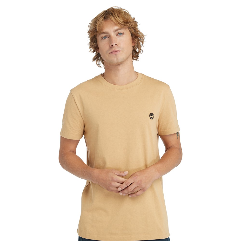 TIMBERLAND</br>Ανδρικό T-shirt Μπεζ SS Dunstan River Crew Slim Tee A2BPR-EH3 Timberland