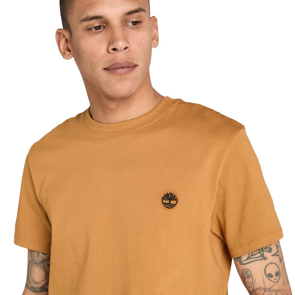 TIMBERLAND</br>Timberland SS Dunstan River Crew Slim Tee A2BPR-P47 Ανδρικό T-shirt Κάμελ TIMBERLAND</br>Timberland SS Dunstan River Crew Slim Tee A2BPR-P47 Ανδρικό T-shirt Κάμελ