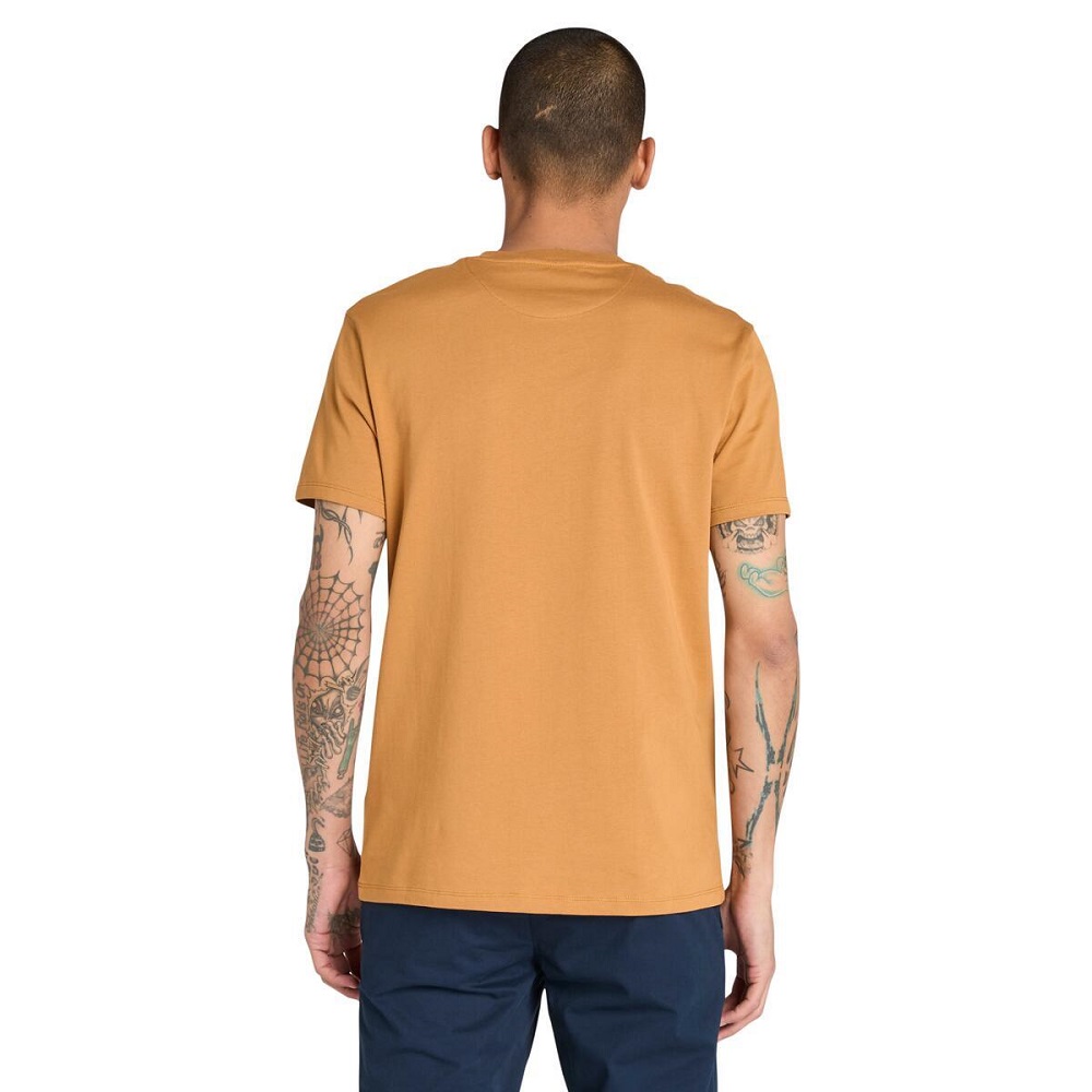 TIMBERLAND</br>Timberland SS Dunstan River Crew Slim Tee A2BPR-P47 Ανδρικό T-shirt Κάμελ TIMBERLAND</br>Timberland SS Dunstan River Crew Slim Tee A2BPR-P47 Ανδρικό T-shirt Κάμελ