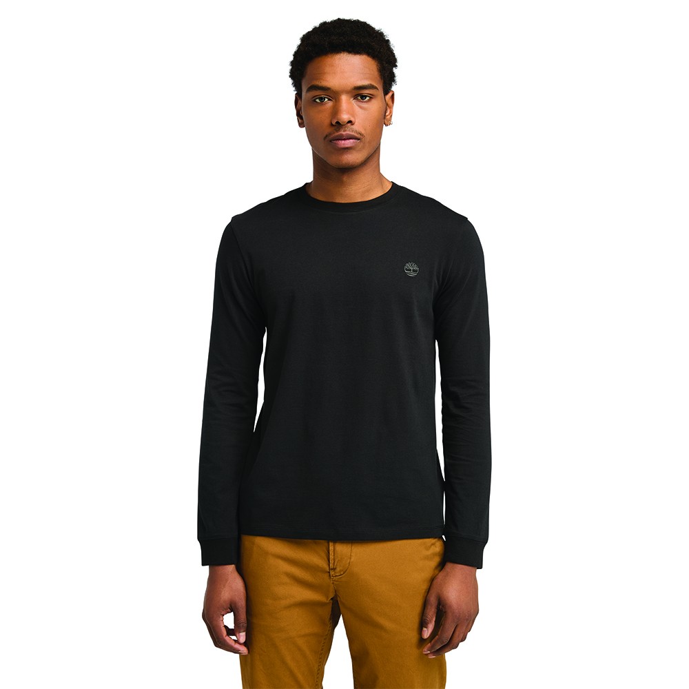 TIMBERLAND</br>Ανδρικό T-shirt Μαύρο LS Dunstan River Crew Slim Tee A2BQ3-X65 Timberland
