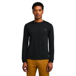 Ανδρικό T-shirt Μαύρο LS Dunstan River Crew Slim Tee A2BQ3-X65 Timberland