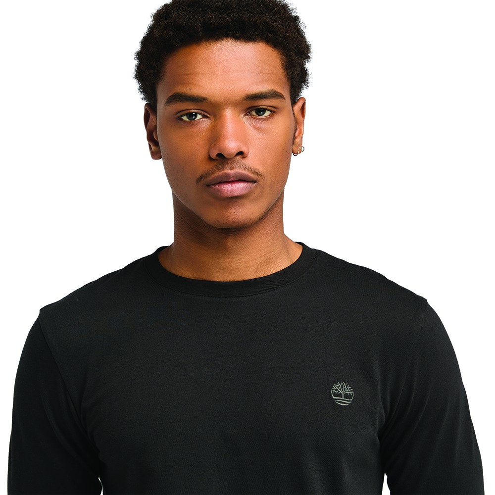 TIMBERLAND</br>Ανδρικό T-shirt Μαύρο LS Dunstan River Crew Slim Tee A2BQ3-X65 Timberland