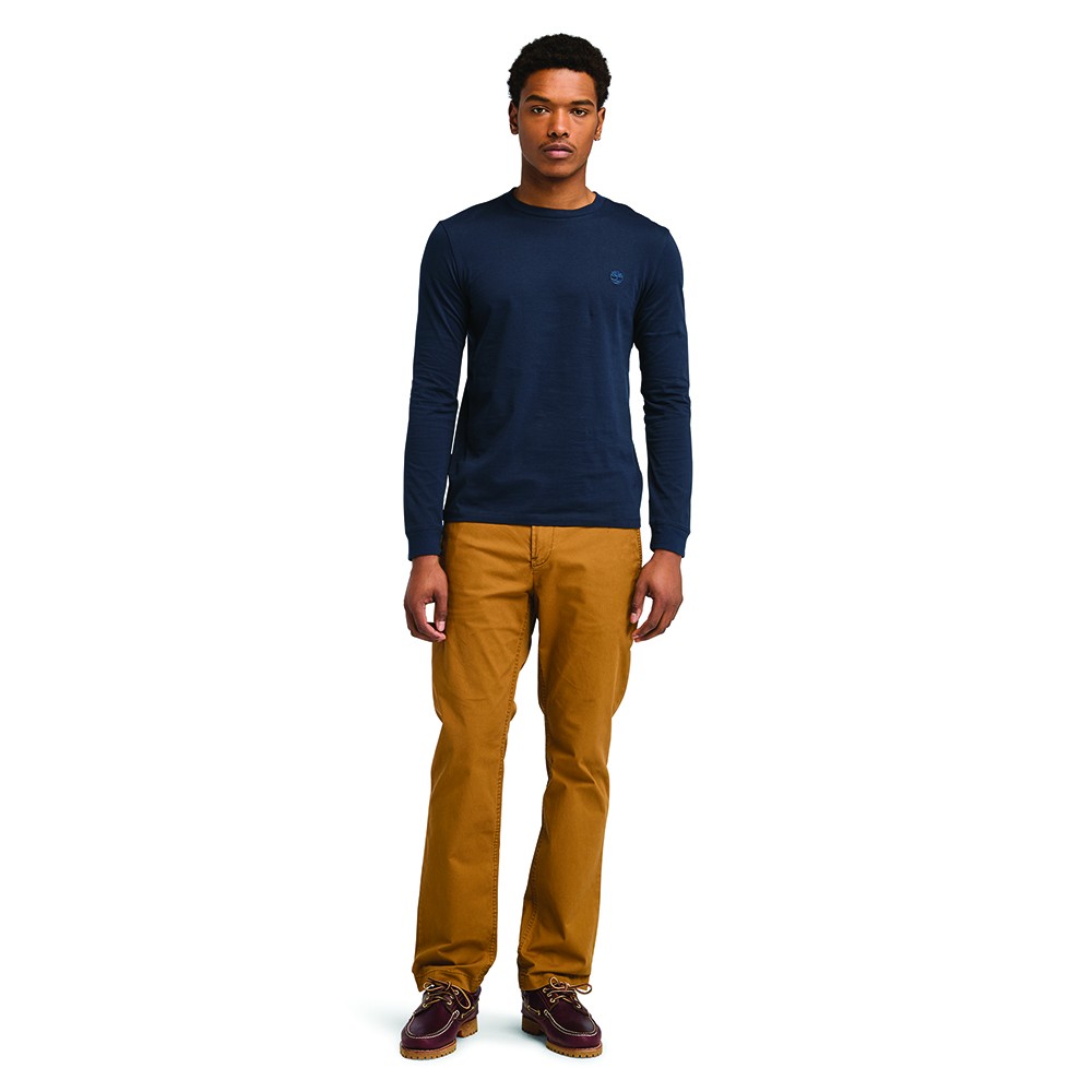 TIMBERLAND</br>Ανδρικό T-shirt Μπλε LS Dunstan River Crew Slim Tee A2BQ3-Z02 Timberland TIMBERLAND</br>Ανδρικό T-shirt Μπλε LS Dunstan River Crew Slim Tee A2BQ3-Z02 Timberland