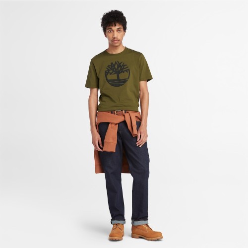 Timberland SS Kennebec Tree Logo Regular Tee A2C2R-302 Ανδρικό T-shirt Χακί Timberland SS Kennebec Tree Logo Regular Tee A2C2R-302 Ανδρικό T-shirt Χακί